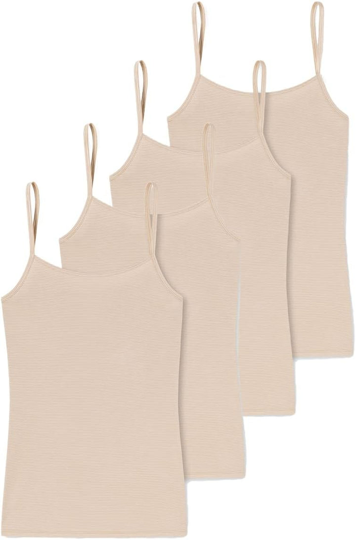 Schiesser Damen 2 PACK Spaghettitop Unterhemd - Modal Essentials 36 4 X Sand, 36 4 X Sand