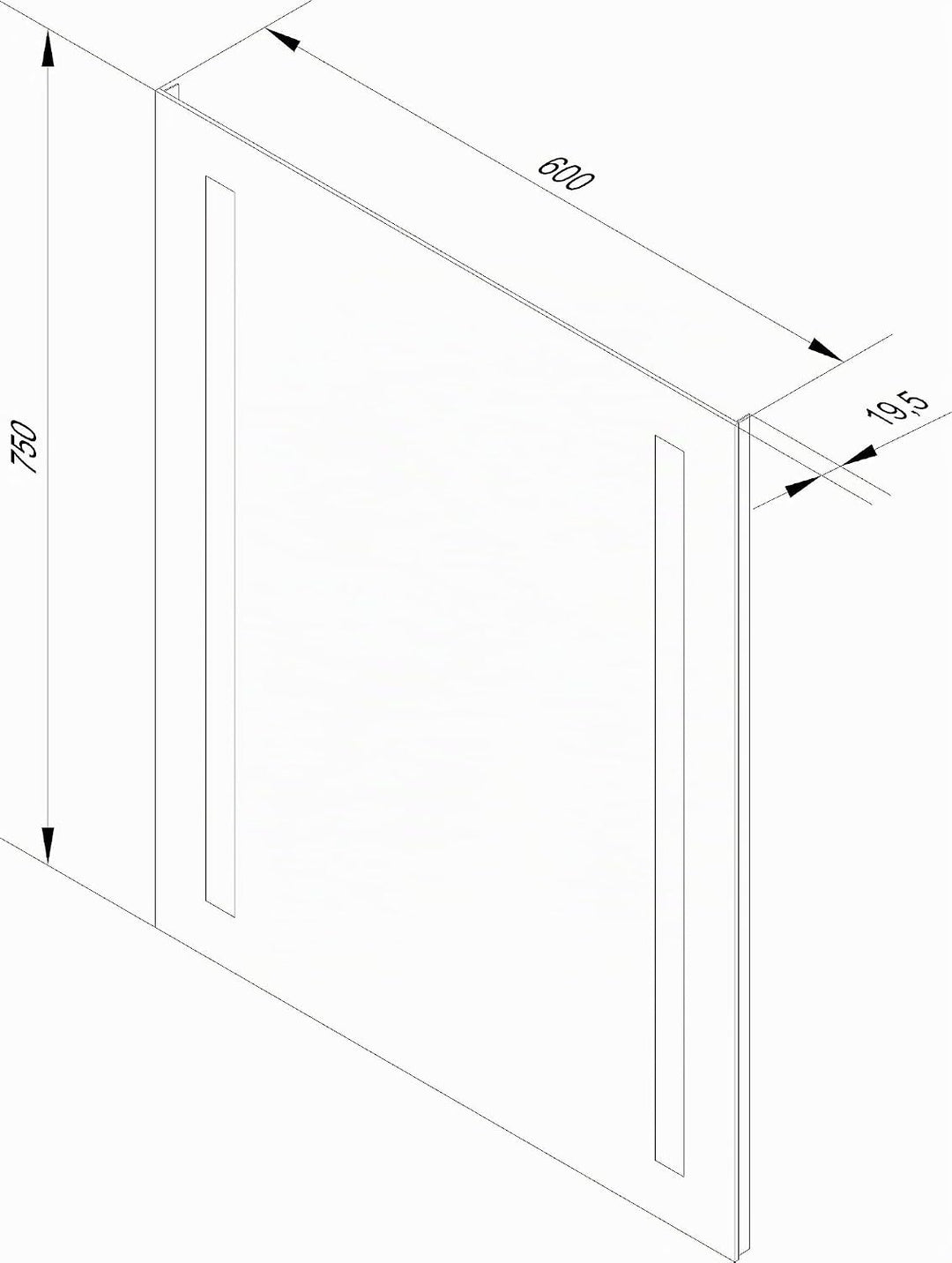 FACKELMANN LED Spiegel linear Mirrors/Wandspiegel mit LED-Beleuchtung und Ambientelicht/Masse (B x H