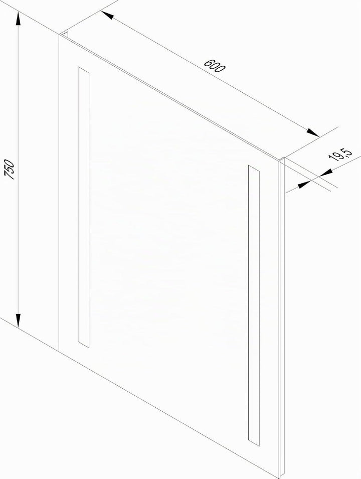 FACKELMANN LED Spiegel linear Mirrors/Wandspiegel mit LED-Beleuchtung und Ambientelicht/Masse (B x H