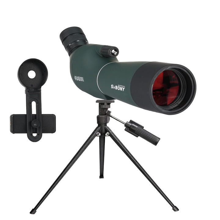 Svbony SV28PLUS Spektiv mit Stativ, 20-60x60mm BAK4 FMC Objektiv, Wasserdicht Beschlagfrei, Spektive