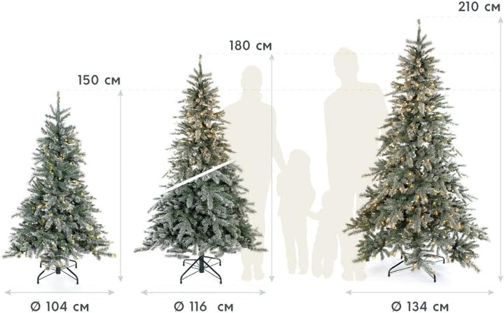 Evergreen Weihnachtsbaum 180 cm – naturgetreuer Tannenbaum, künstliche Fichte mit Ständer – Christba