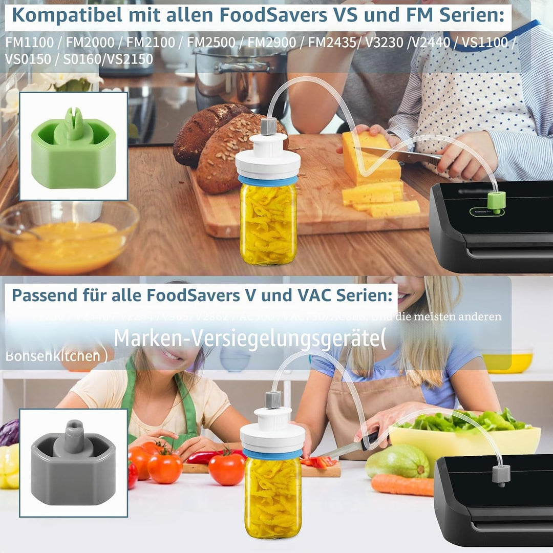 Verbessertes Einmachglas-Versiegelungs-Set, Versiegelungs-Set mit Schläuchen, kompatibel mit FoodSav