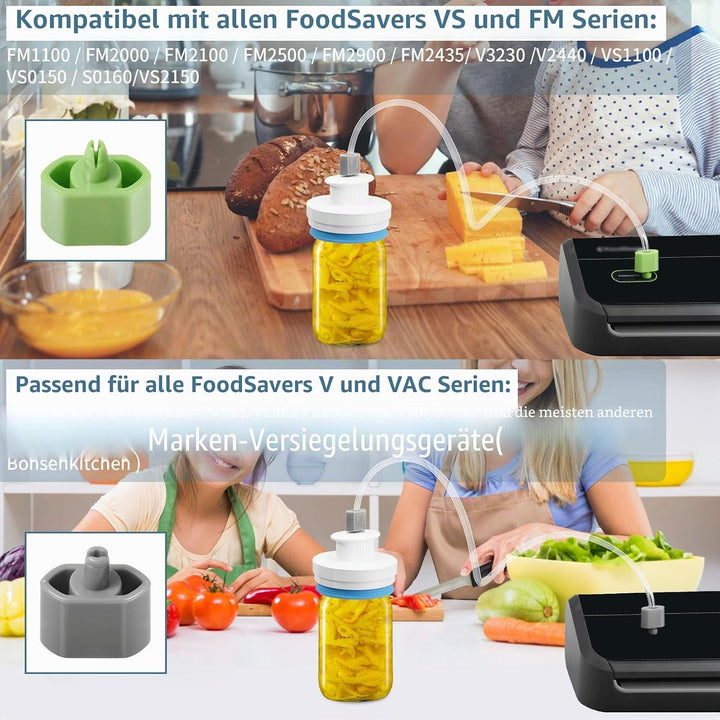 Verbessertes Einmachglas-Versiegelungs-Set, Versiegelungs-Set mit Schläuchen, kompatibel mit FoodSav