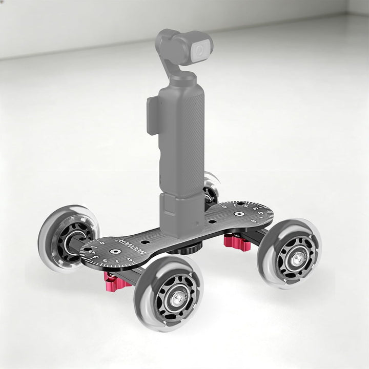 Neewer Kamerawagen Skater Design skaliert, Aluminiumstangen, drehbare Gummiräder, 0,6 cm / 0,9 cm Ge