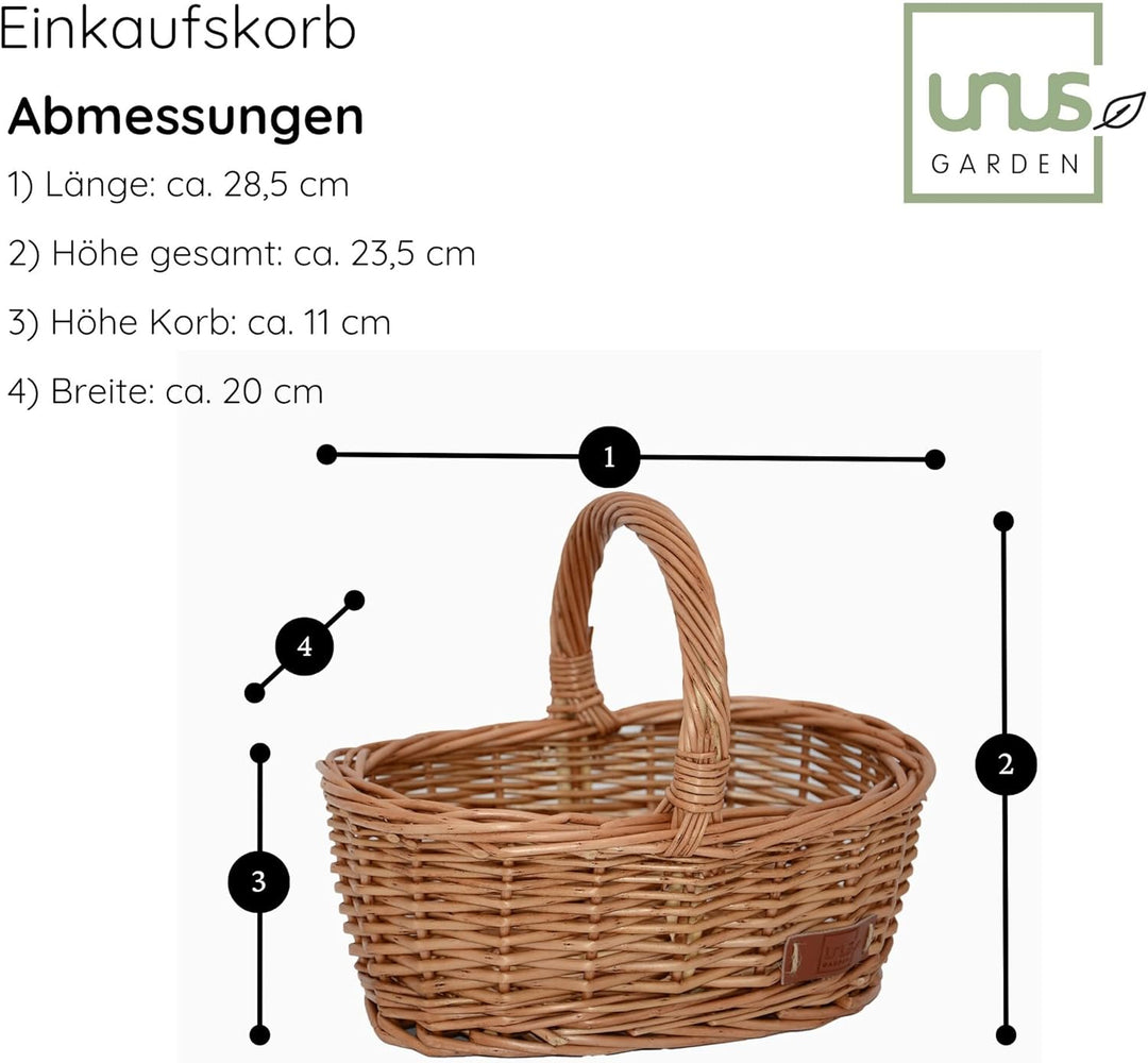 UNUS Kinder-Einkaufskorb Weidenkorb für den Kaufladen Picknickkorb Osterkorb braun Braun klein, Brau