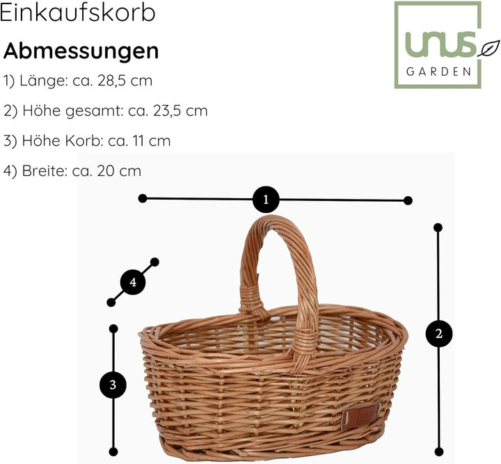 UNUS Kinder-Einkaufskorb Weidenkorb für den Kaufladen Picknickkorb Osterkorb braun Braun klein, Brau