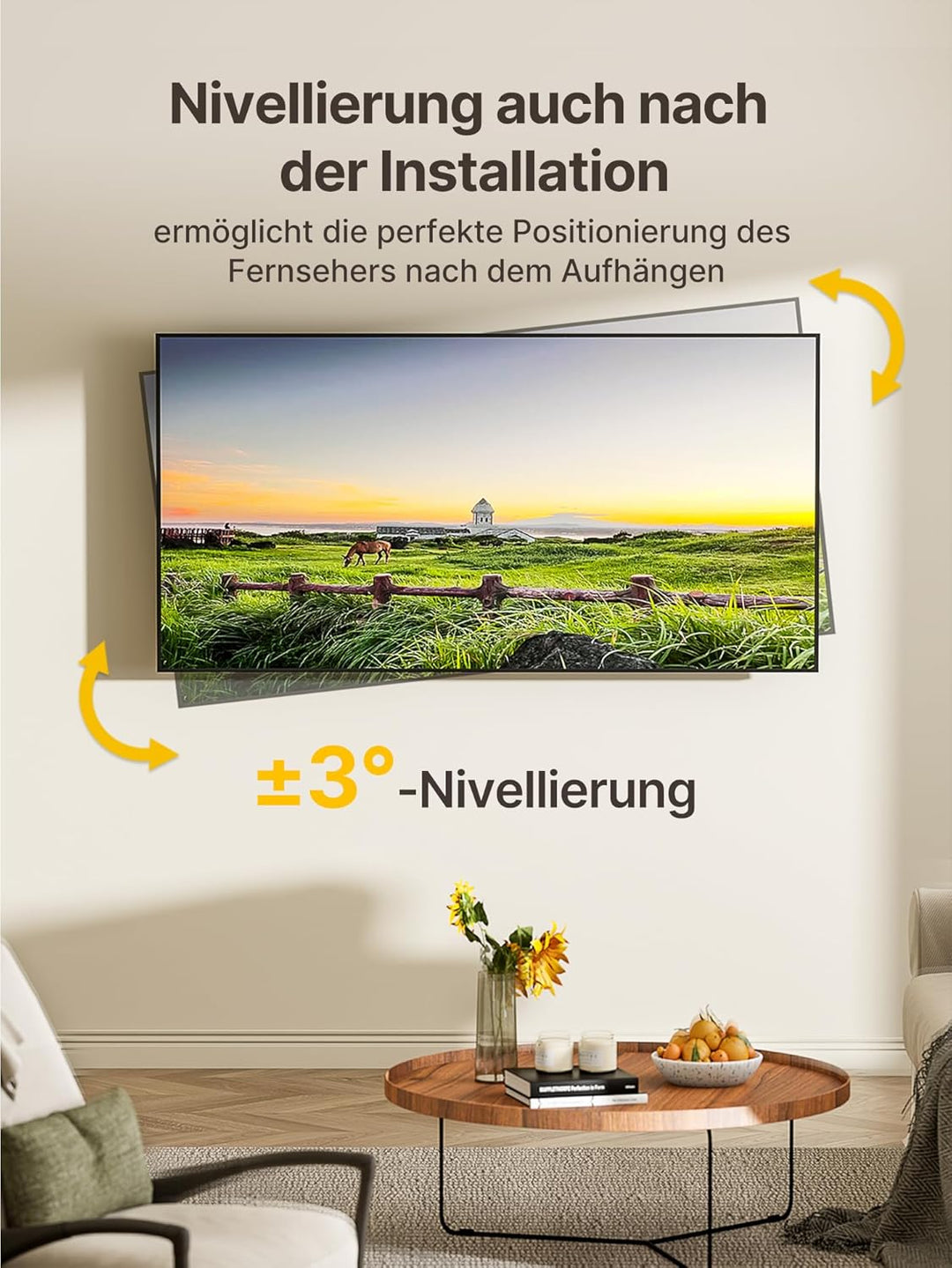 monTEK Lang Arm 728mm TV Wandhalterung Schwenkbar für 23-65 Zoll Fernseher, ausziehbare TV Halterung