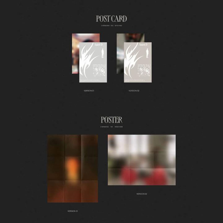 Agust D(SUGA) of BTS - [D - DAY] (VERSION 02) Photo Book + Lyric Book + CD + Post Card + Poster + Ph