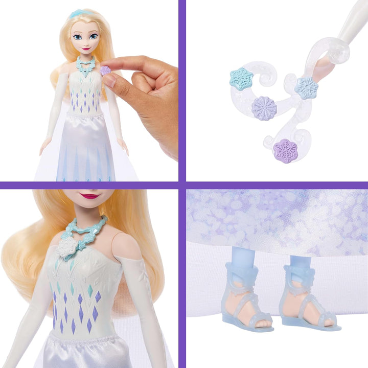 Mattel Disney Die Eiskönigin ELSA-Modepuppe und Zubehörteile mit 8 Überraschungen, darunter schneefl