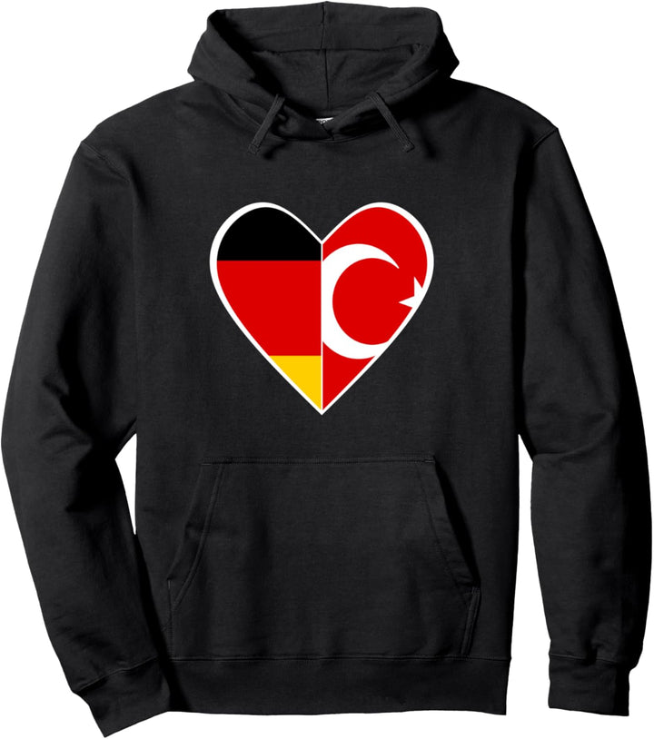Nationalität & Freundschaft - Deutsch und Türkisch - Herz Pullover Hoodie