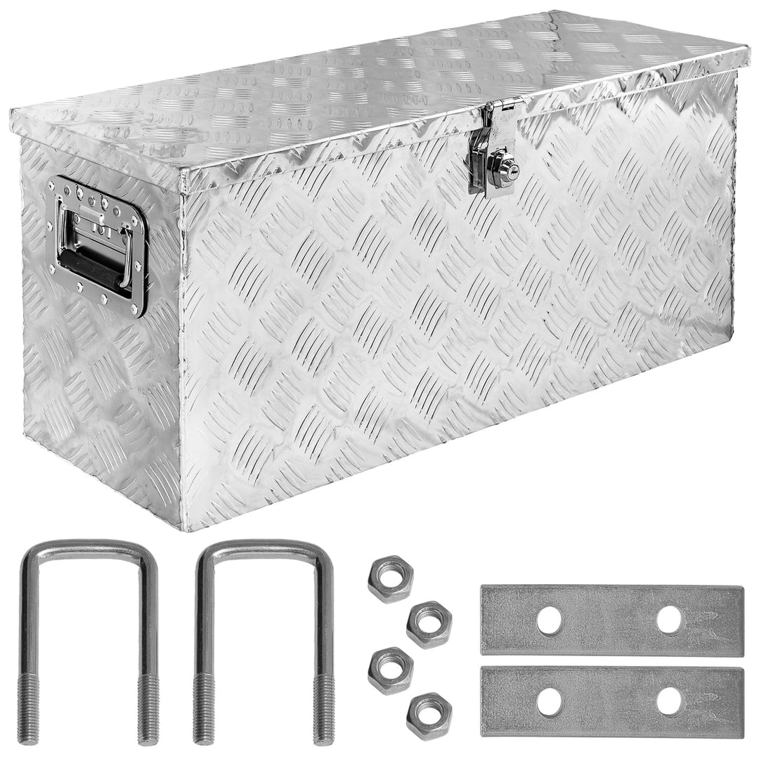 Trucky Truckbox aus Aluminium, Modell D080, 78 x 28 x 35 cm, Abschliessbar, Robustes Riffelblech, in