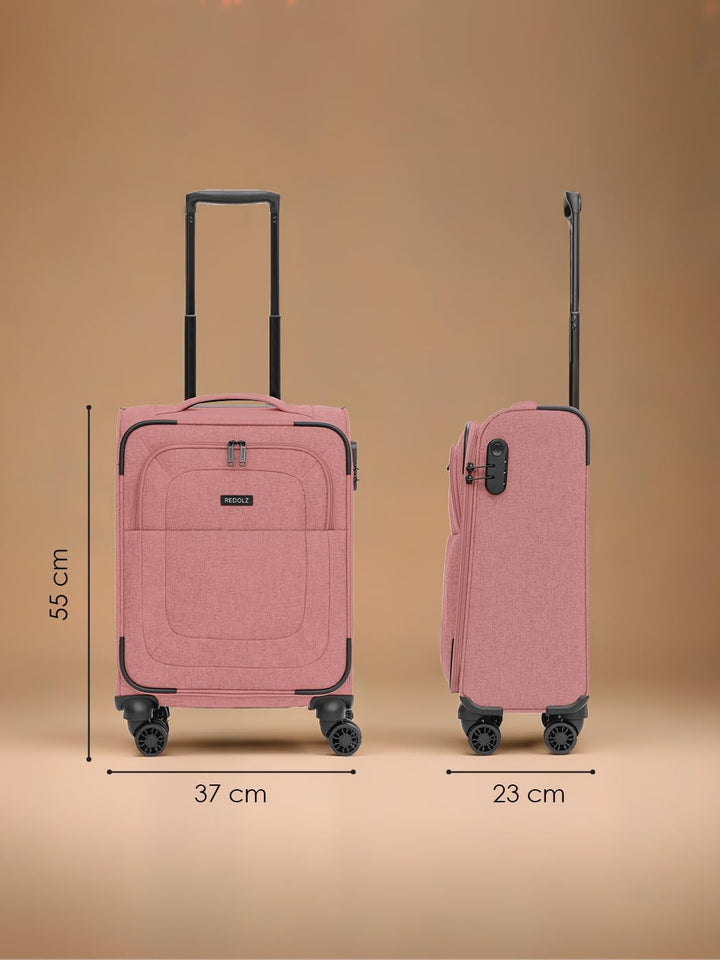 REDOLZ Cabin Weichschalen Kabinen-Koffer | Leichter Trolley mit 4 Doppelrollen für Damen & Herren 37