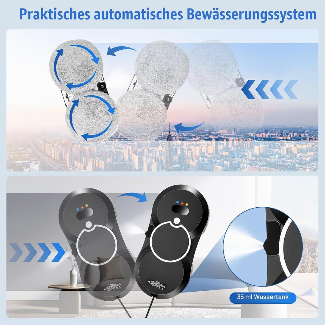Fensterputzroboter Automatischer Fensterreinigungsroboter Fensterroboter Mit Wasserstrahl,Automatisc