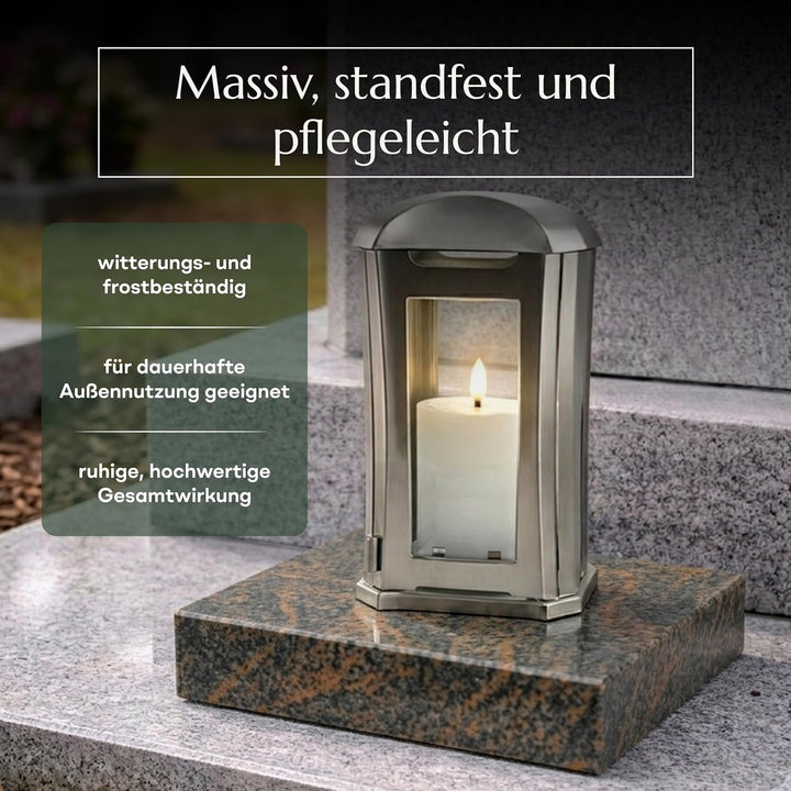 designgrab Lampen- und Vasensockel 20x20x5 cm, poliert, wetterfest, Lampen- und Vasensockel Gneis, G