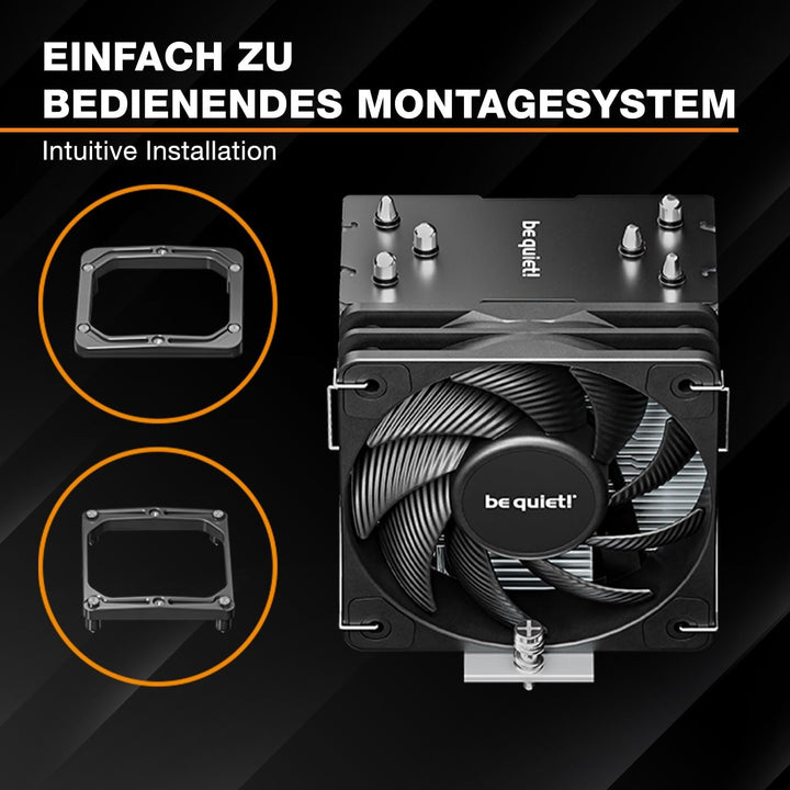 be quiet! Pure Rock Slim 3, CPU Kühler, 130W TDP, 100 mm PWM be quiet! Lüfter, 3 Heatpipes, asymmetr