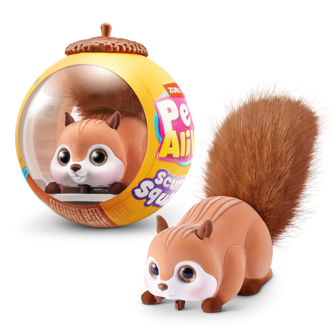 Pets Alive Scurry'n Squirrel (Braun) von ZURU – Interaktives Roboter-Haustier, Bewegliches Eichhörnc
