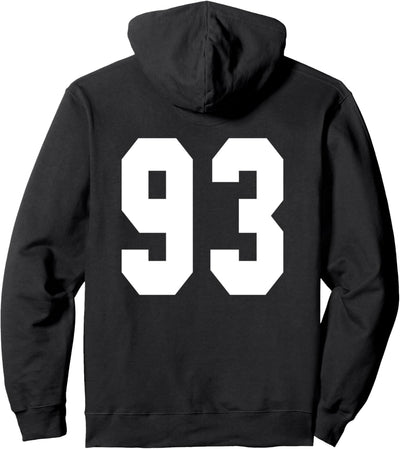 # 93 Team Sports Jersey Front & Back Number Player Fan Pullover Hoodie