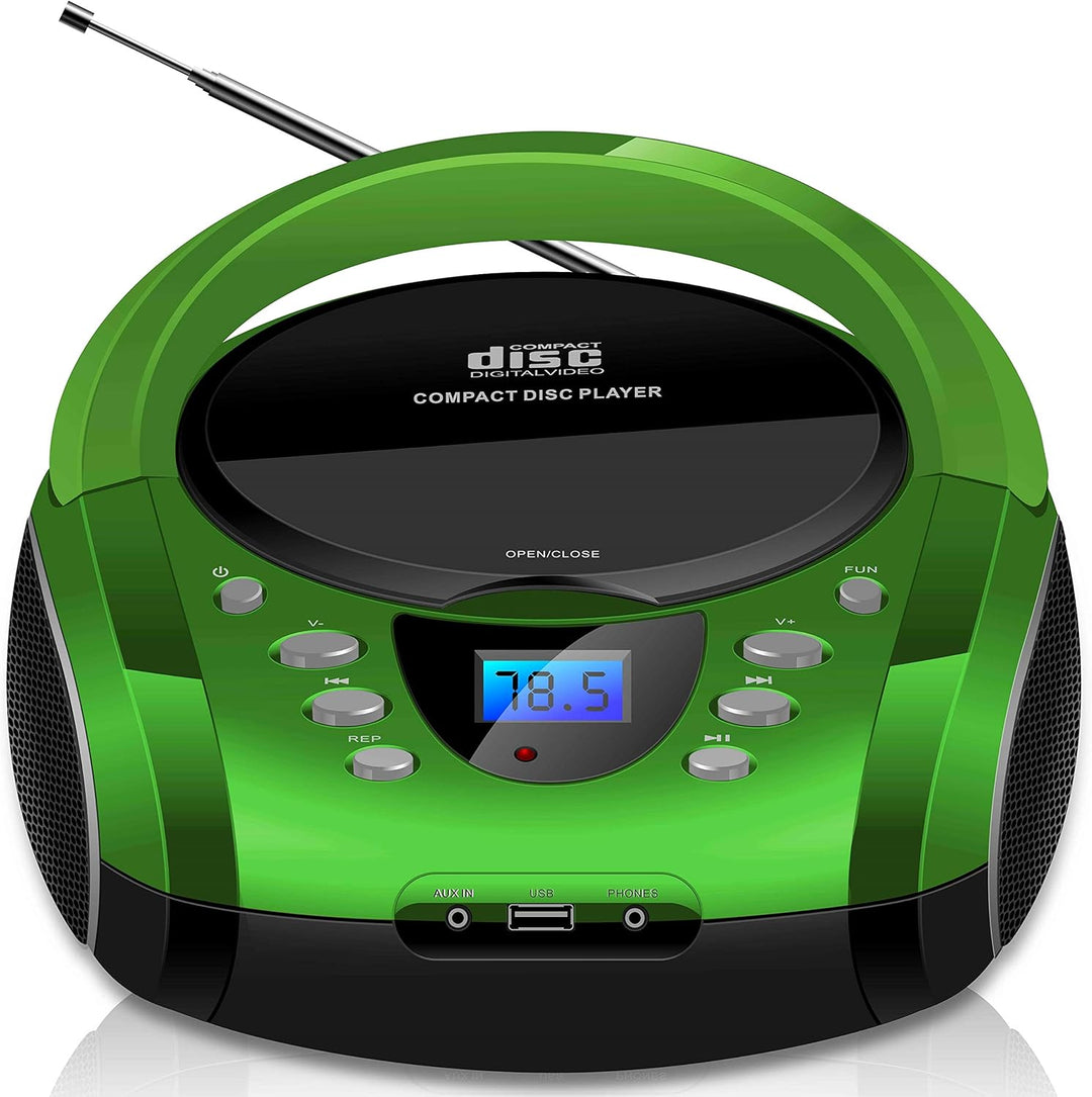 Tragbare Boombox | CD/CD-R | USB | FM Radio Player | AUX-Eingang | Kopfhöreranschluss | Kinderradio