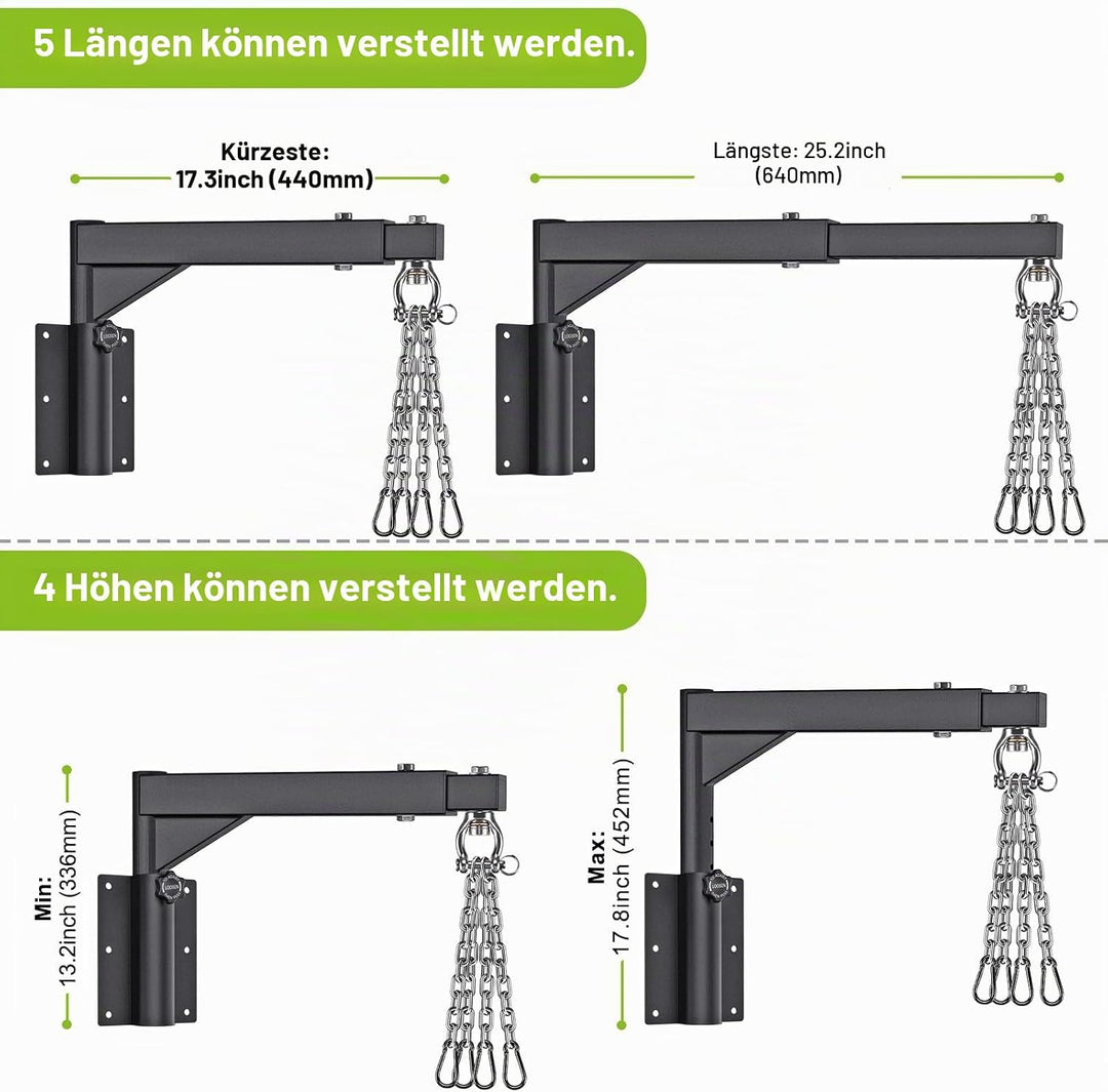 BeneLabel Boxsack Halterung, Sandsack Wandhalterung 360 Schwenkbar Befestigung Wand Boxsackhalter In