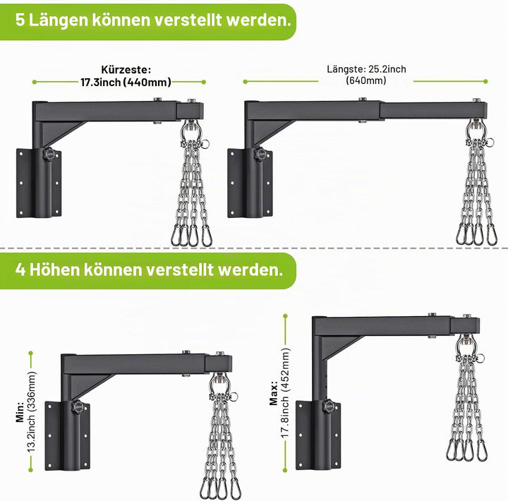 BeneLabel Boxsack Halterung, Sandsack Wandhalterung 360 Schwenkbar Befestigung Wand Boxsackhalter In