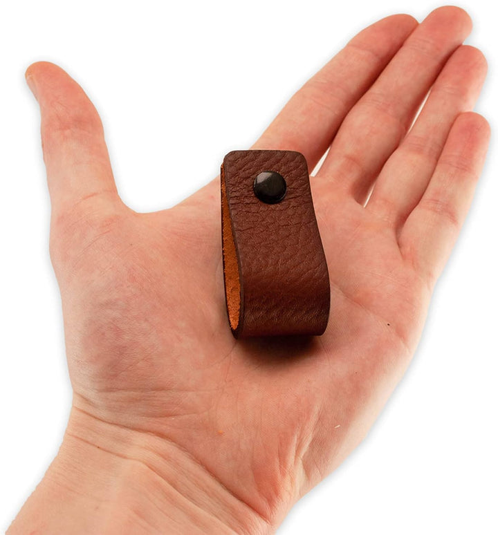 Brute Strength - Ledergriffe für Möbel - Cognac - 12 Stück - 12,5 x 2,5 cm - Schrankgriff, Türgriff
