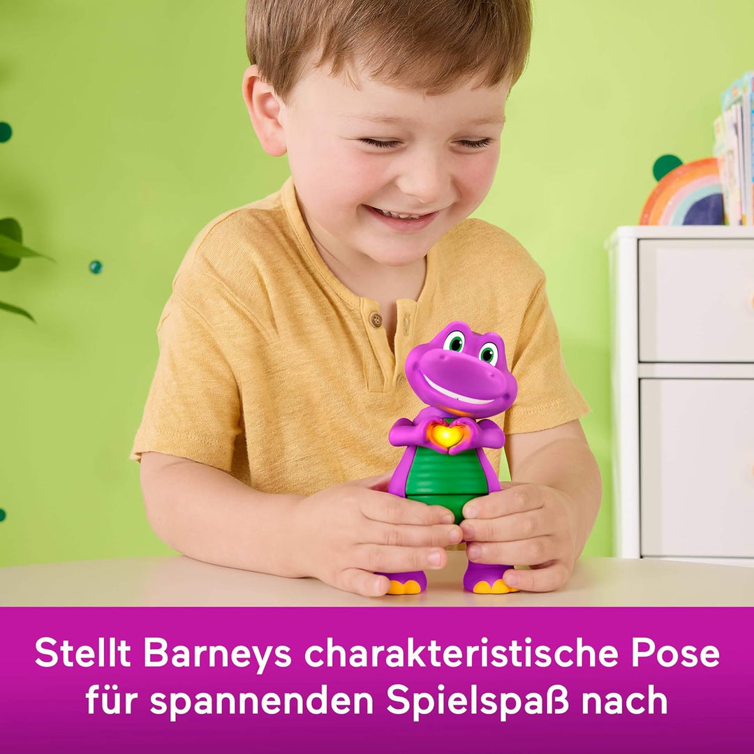 Barneys Welt Musikspielzeug Herz-Hand-Barney-Figur, 14,5 cm gross mit Lichtern für Kindergartenkinde