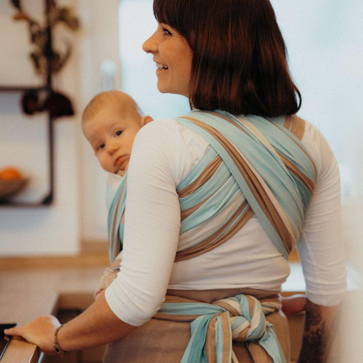 Hoppediz Baby-Tragetuch ab Geburt, Neugeboren bis Kleinkind, 100% Baumwolle, Brest 5,90 m Brest 5,90