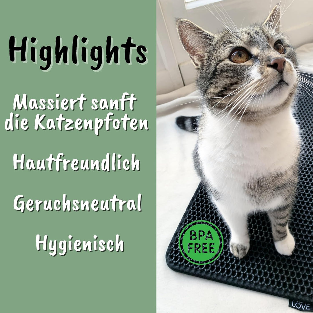 Fellou Katzenklo Matte 75x58 cm | XXL Matte Katzentoilette | perfekte Katzenstreu Matte für die saub
