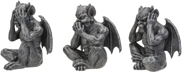 Pacific Giftware Gargoyle Figuren Set Nichts Böses sehen hören Sagen | Lustige Fantasy Deko