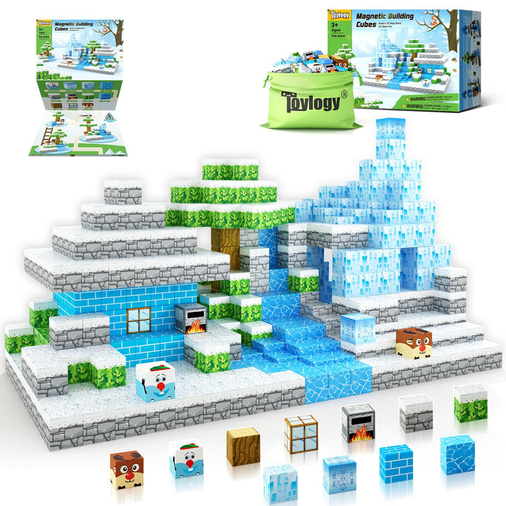 Magnetische Bausteine - Build Mine Magnete Welt World Set, Magnet Frozen Kinderspielzeug für 3 4 5 6