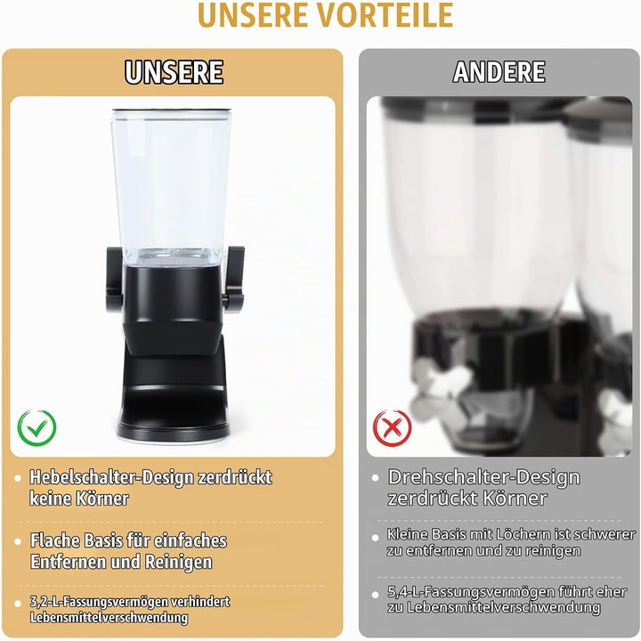 Tokokimo Müslispender, Zerkleinert Keine Cerealien Beim Ausgeben, 3,2L Cereal Dispenser &amp; Cornflakes