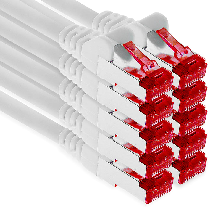 1aTTack.de - 10x 5m CAT6 Patchkabel S/FTP PIMF Schirmung CAT.6 RJ45 Netzwerkkabel Ethernetkabel DSL