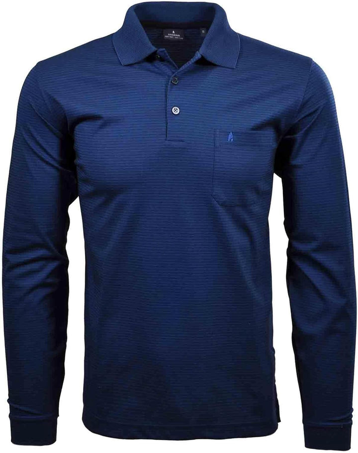 RAGMAN Herren Softknit-Polo Fineliner, Langarm S Dunkelblau-793, S Dunkelblau-793