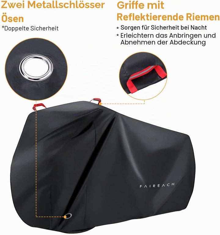 Fahrradabdeckung Wasserdichte & Reissfeste Fahrradschutzhülle mit Schlosslöchern – inkl. Aufbewahrun