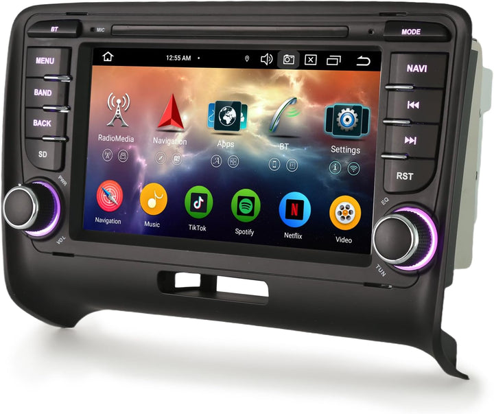 Erisin 7 Zoll 8-Kern 4GB RAM+64GB ROM Android 14 Autoradio GPS Navigation für Audi TT MK2 Unterstütz