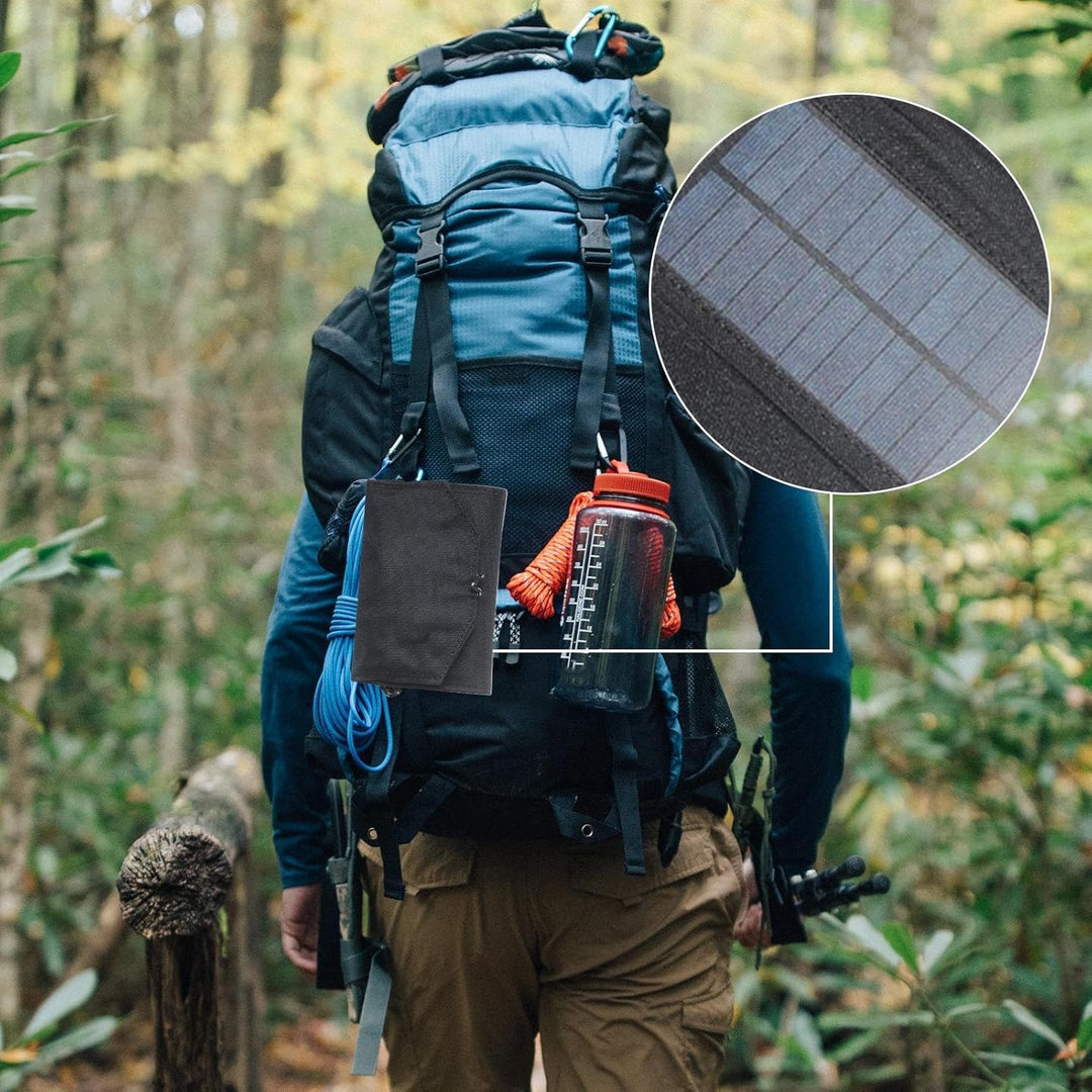Ahuuen Tragbares Solarladegerät, zusammenklappbar, 120 W, Handy-Ladegerät, wasserdichte Ladebank mit