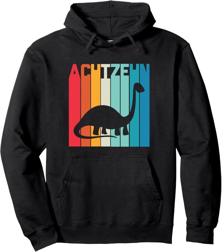 18. Geburtstag Retro Dino Junge Mädchen Dinosaurier Pullover Hoodie
