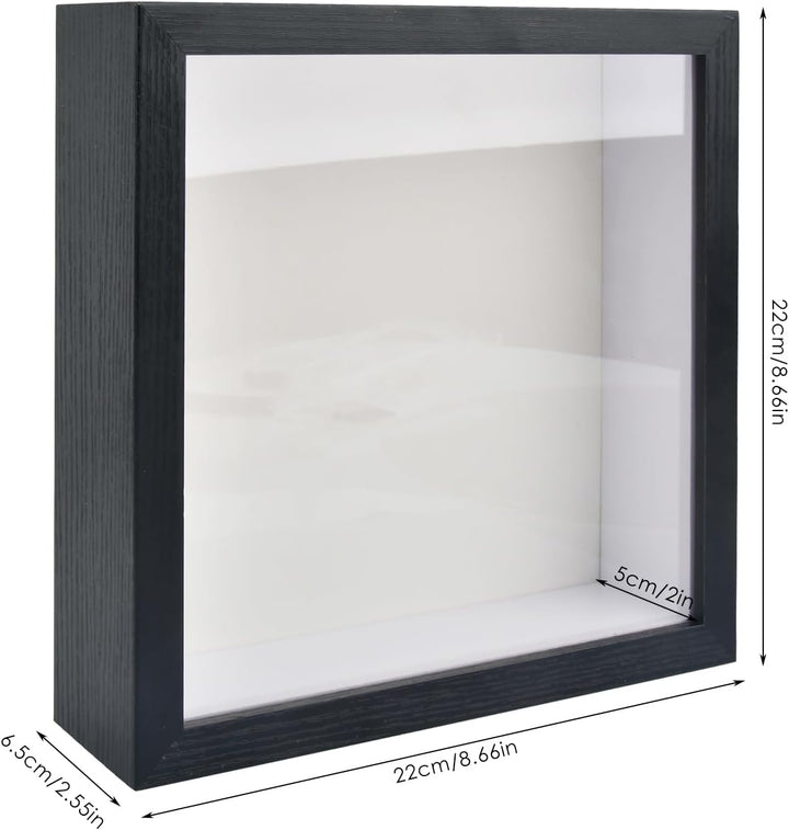 22,5 x 22,5 cm tiefer Eisenrahmen zum Befüllen von 3D-Bildern, Rahmen für 3D-Bilder, 3D-Box-Bilderra