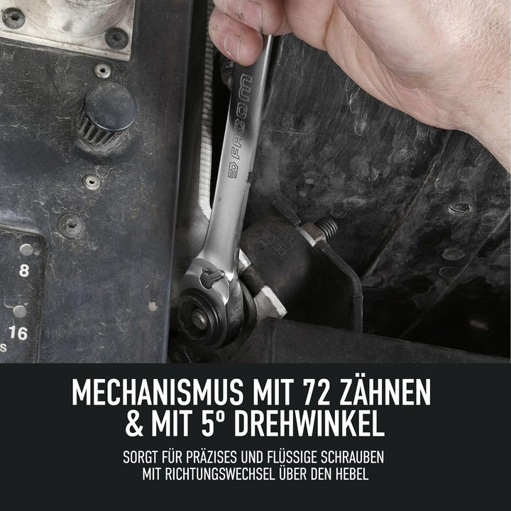 Facom 64C.J2PB – Satz mit 2 metrischen geraden Ratschenschlüsseln mit mehreren Öffnungen Satz mit 2