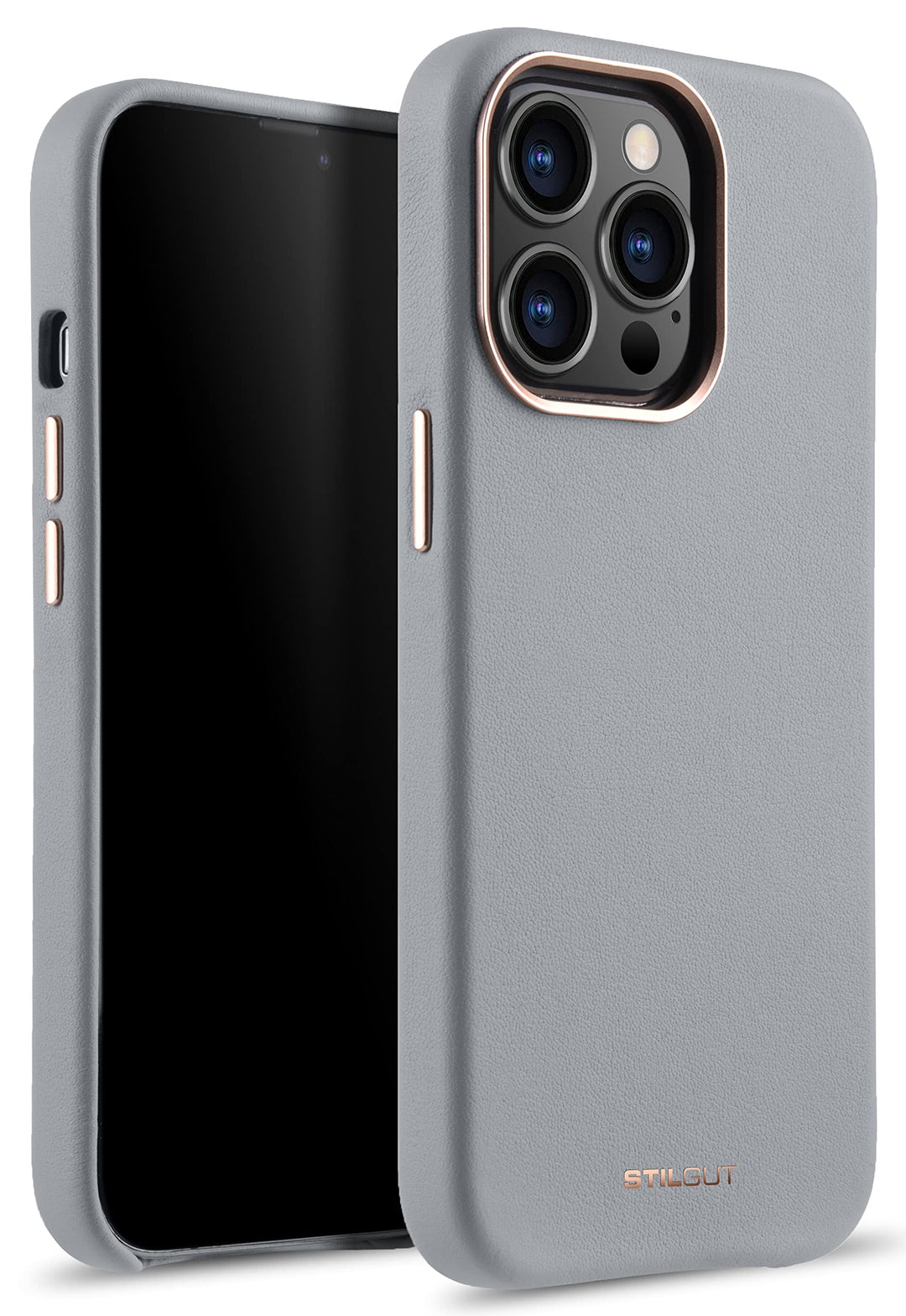 STILGUT Cover kompatibel mit iPhone 13 Pro Max (6.7") Hülle aus Leder - iPhone 13 Pro Max Case mit T