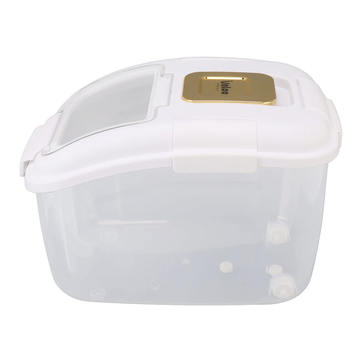 Reis-Aufbewahrungseimer, Körner-Organizer-Box mit Klappdeckel, Zuhause für Nussmehl (5KG) 5KG Weiss,