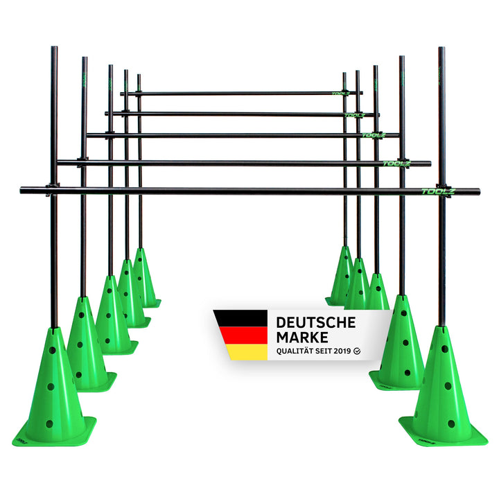 TOOLZ Agility-Training Set - Hürden, Slalomstangen und Kegel für Sport, Fitness, Koordinationstraini