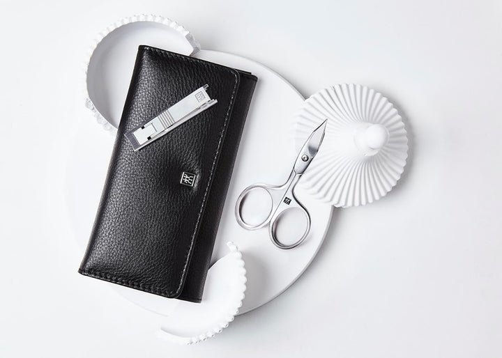 ZWILLING Maniküre Pflege Set, 5-teilig, Asian Competence, Leder, Geschenkset, Premium, Schwarz, Schw