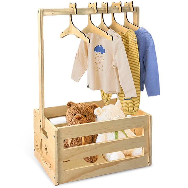 Holz Baby Geschenk Korb mit Griff: Holz Babyparty Kiste Kleiderschrank, Baby Aufbewahrungskorb, Baby