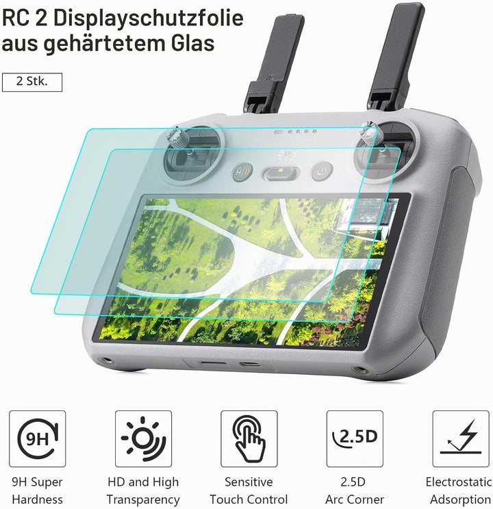 FPVtosky RC 2 Controller More Protector Kit für DJI Mini 4 Pro Zubehör, Kit beinhaltet RC 2 Sun Hood