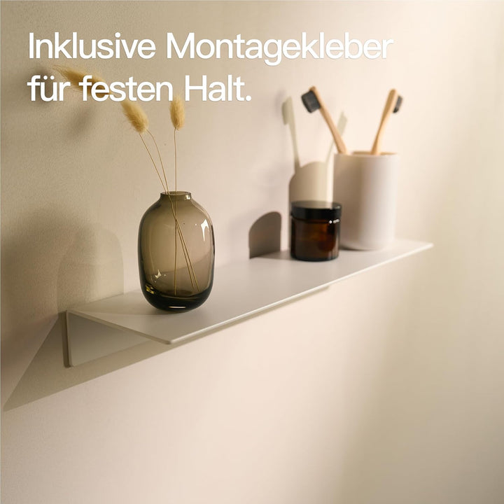 Designfabrik Hamburg Wandregal ohne Bohren | Duschregal selbstklebend | Ablage für Bad, Gästebad, Kü