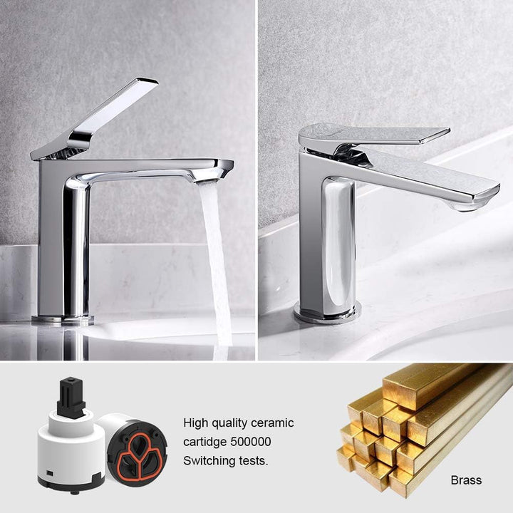 Ibergrif Praga - Einhand Bad Wasserhahn, Waschtischarmatur, Waschtischmischer, Chrom, Silber Silber