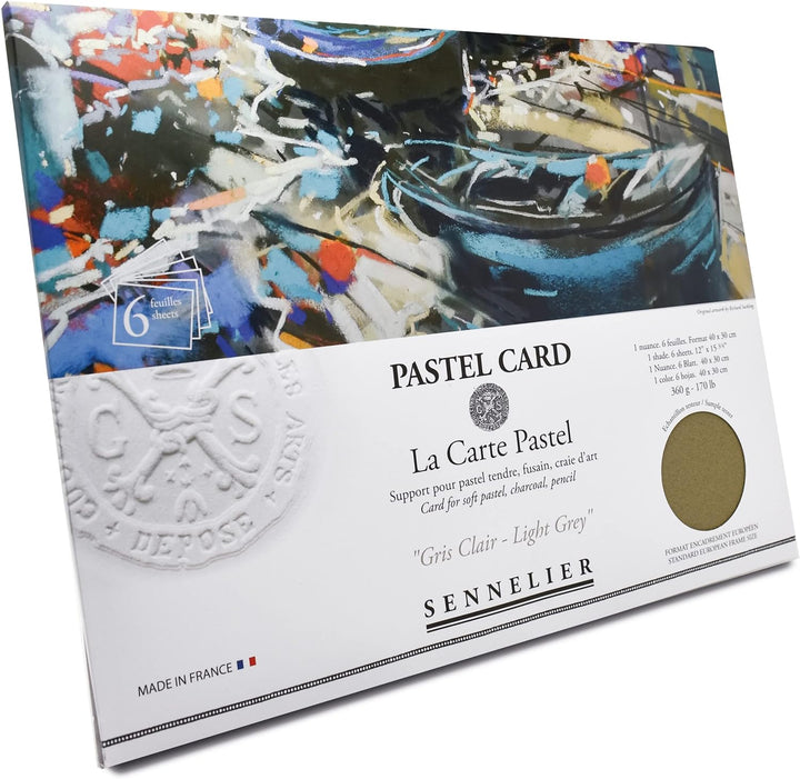 SENNELIER La Carte Pochette, Pastell-Karte, 40 x 27,9 cm, einfarbig, Hellgrau Einfarbiges Hellgrau,