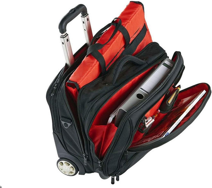 Pilotentrolley Pilotenkoffer Aktentrolley Aktenkoffer Koffer Trolley 47 cm Schwarz Dermata Bowatex