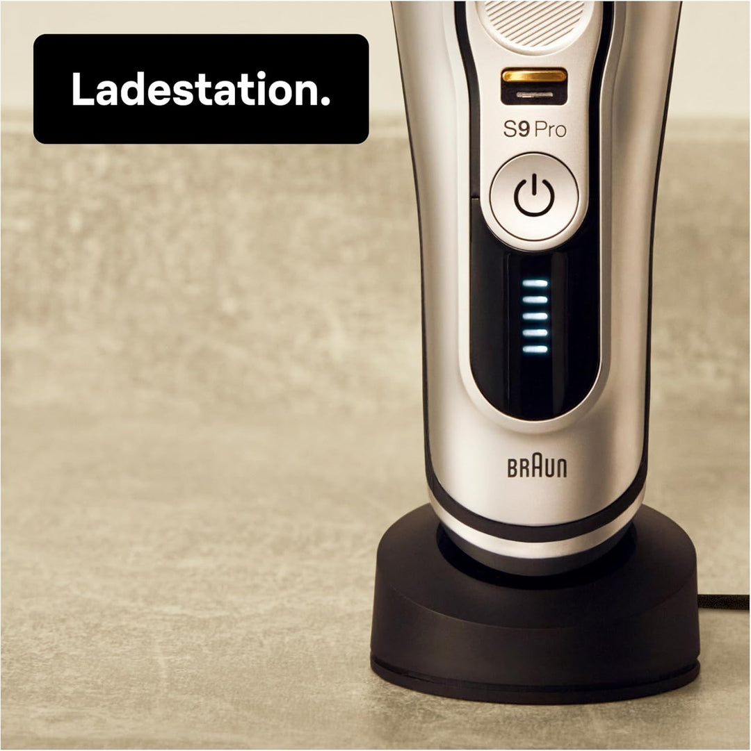 Braun Series 9 Pro Premium Rasierer Herren, Scherkopf, Elektrorasierer & Trimmer, Ladestation, Laufz